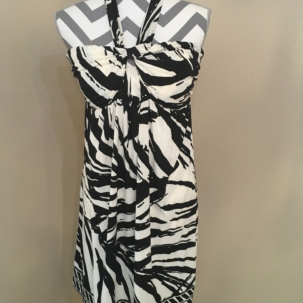 Apt 9 Black White Zebra Strapless Dress NWT - Large
